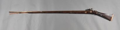 null NORTH AFRICA . MOROCCO . old Moukala rifle, horn inlays. Crack in the wood,...