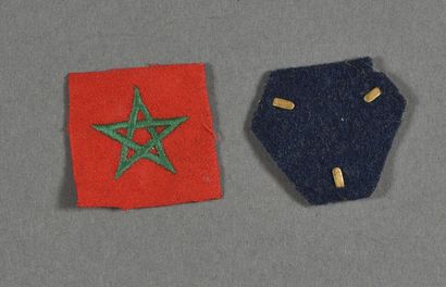 null Armée d'Afrique. CET Italie, Division Infanterie Marocaine (tissu), lot de ...