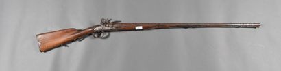 null FRANCE. Flintlock shotgun, blank lock, with one barrel, fine iron rod 1°/19...