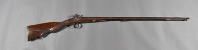 null Hunting rifle with dogs heads and chimneys, rear locks, all metal parts engraved...
