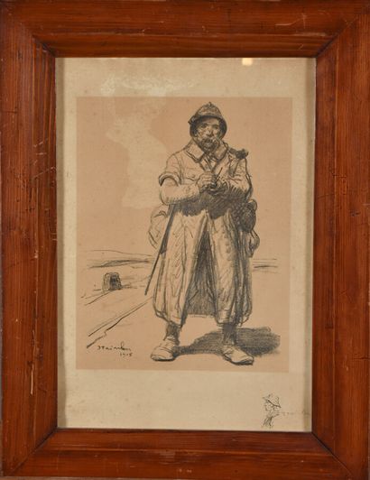STEINLEIN. '1859-1923). Drawing of a poilu...
