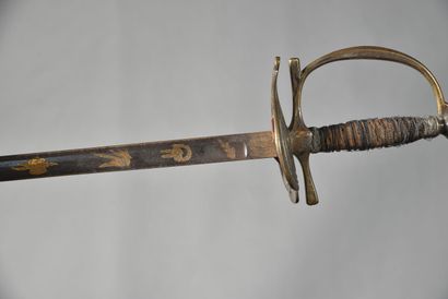 null FRANCE. French style sword, silver plated, pommel with helmet, incomplete silver...