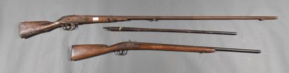 null Rifles canardières (2), one joined there a gun, bad state, 19°S., set of 3.