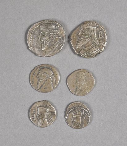PARTHES 
LOT of 2 TETRADRACHMES and 4 DRACHMES...
