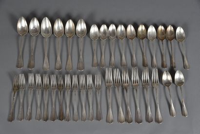 Part of a silver menagère in the 1880-1900...