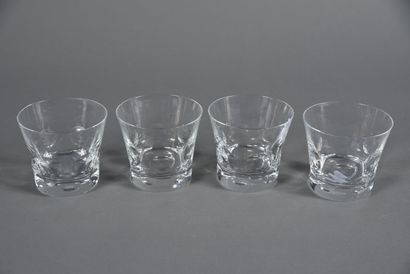 BACCARAT. 
Four whisky goblets. 
Stamped...