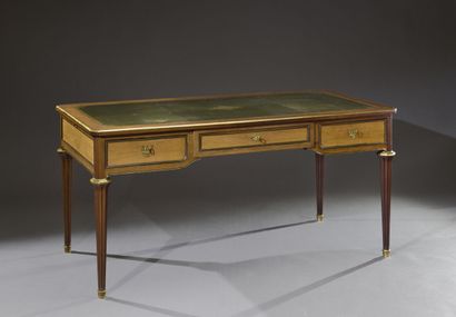 Flat desk in the Louis XVI style in mahogany...