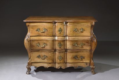 Beautiful walnut chest of drawers with three...