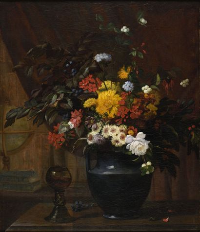 Léon ROUSSEAU (1829-1881).
Large bouquet...