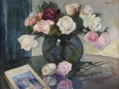 Charles KVAPIL (1884-1958).
Roses dans un...