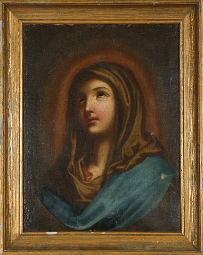 null ECOLE FRANCAISE du XVIIe siècle
La Vierge en prière 
Huile sur toile (rentoilage...
