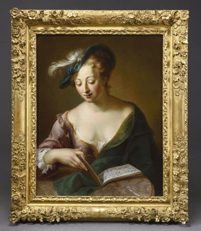 null COURTIN Jacques - François (Attributed to) 
Sens 1672 - Paris 1752
Young woman...