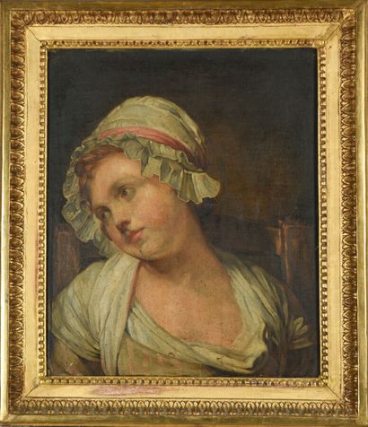 null GREUZE Jean-Baptiste (Suite de)
1725 - 1805
Portrait of Jeune fille au bonnet...
