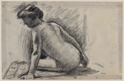 Albert MARQUET (1875-1947).
Nude model, seated,...