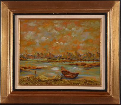 Max SAVY (1918-2010).
The boat.
Oil on canvas.
Signed...