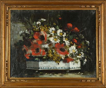 null Eugène Henri CAUCHOIS (1850-1911).
Jardinière fleurie.
Huile sur toile.
Signé...