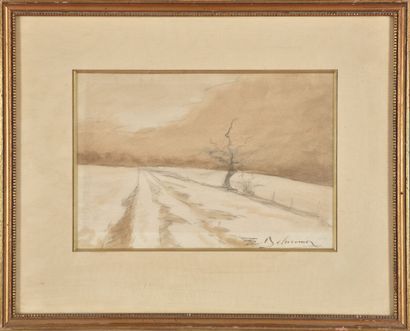 Ernest DELUERMOZ (1881-1935)
Snowy path.
Graphite...