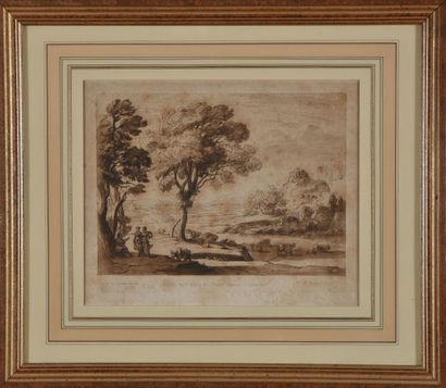null Richard EARLOM (1743-1822)
Paire de paysages à l'aquatinte, d'après Le Lorrain.
Epreuves...
