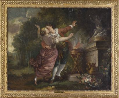 null FRAGONARD Jean-Honoré (Suite de)
1732 - 1806
The Oath to Love
Oil on canvas...