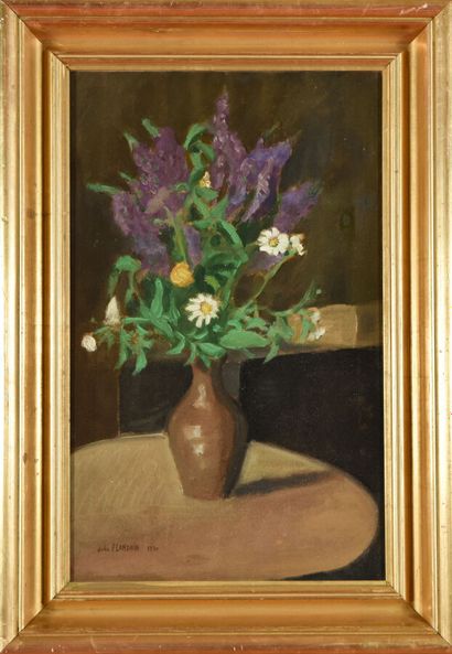Jules-Léon FLANDRIN (1871-1947).
Fleurs dans...