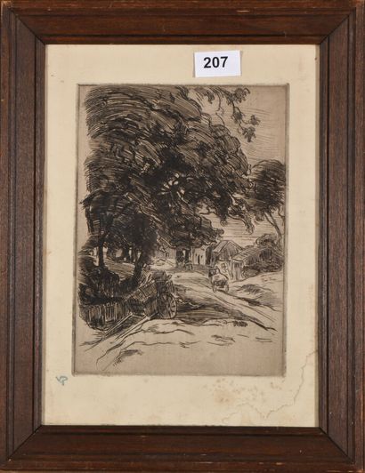 null Victor PROUVÉ (1858-1943)
Portrait. 19.5 x 15 cm + margins
Landscape: 24 x 17.5...