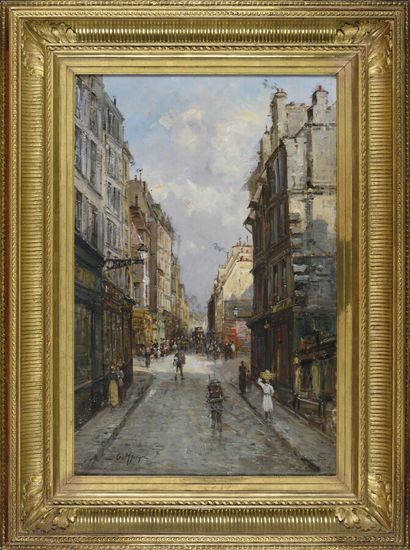 null Gustave MASCART (1834 - 1914)
The busy street of the École de médecine in Paris.
Oil...