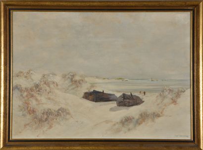 Jan LAVEZZARI (1876-1947).
Dunes at Berck.
Oil...