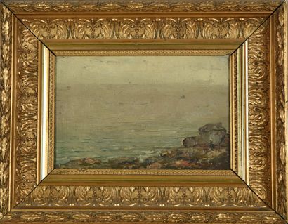 David Eugène GIRIN (1848-1917).
Seaside.
Oil...