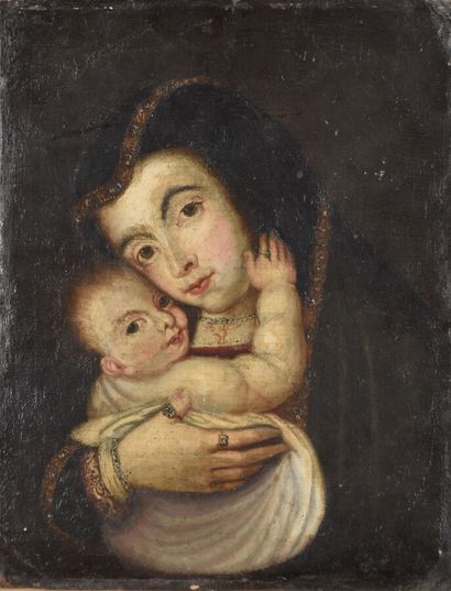 null spanish or flemish school
In the taste of the 17th century 
Mother and Child...