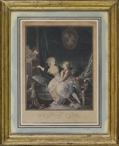 null Louis Marin BONNET (1736 - 1796)
L'éventail cassé
Hérold 835
Gravure au pointillé....