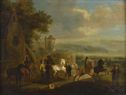 null FALENS Carel van (In the Taste of)
1683 - 1733
Horses and riders in the countryside
Oil...