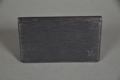 LOUIS VUITTON. Black epi leather card case,...
