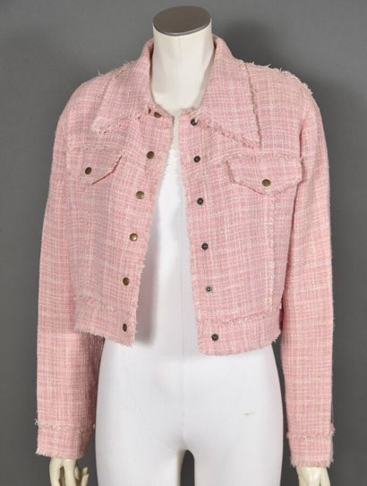 Gilles Dufour, off-white pink tweed cotton...