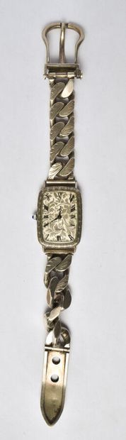 Jean PERRET Genève: Silver bracelet watch...
