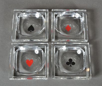 BACCARAT.
Set of four crystal pocket trays...