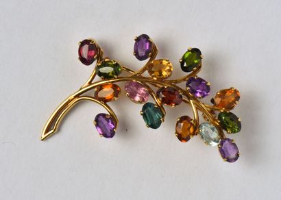 Branch brooch in 18K (750/oo) yellow gold...