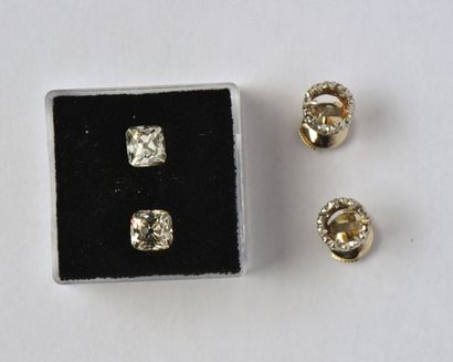 Pair of 2-tone 18K (750/oo) gold antique...