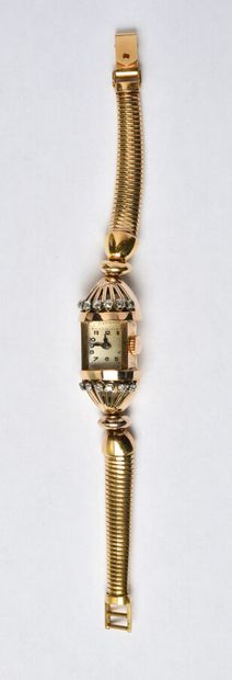 Ladies' watch in 18K (750/oo) yellow gold,...