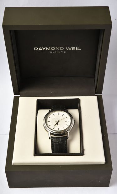 RAYMOND WEIL: Steel watch, round dial with...