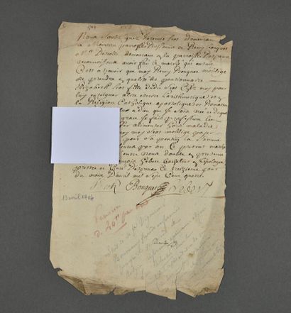 AISNE. Pièce manuscrite signée. 1 p. in-folio....
