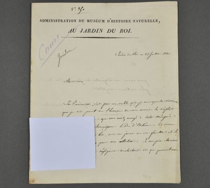 null Georges-Frédéric CUVIER (1773-1838), zoologiste et paléontologue, frère de Georges.
L.A.S....