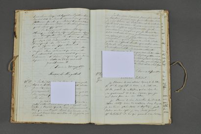 null BENGALE. Cahier in-folio de 96 pp., reliure ½ parchemin avec lacet de fermeture...