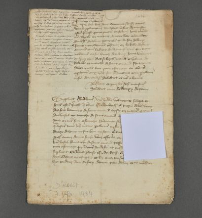 CHER. Manuscrit sur papier, de 1434. Cahier...