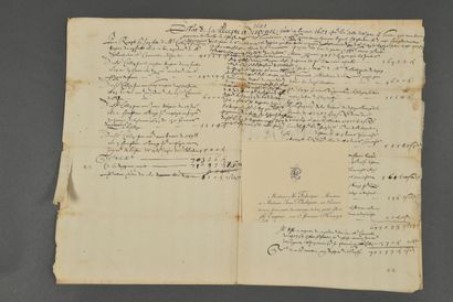 AIN. Grand feuillet manuscrit, [1621], 46...