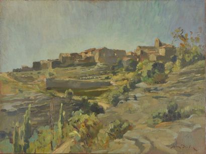 Jean DULAC (1902-1968).
Saint-Restitut, Drôme.
Oil...