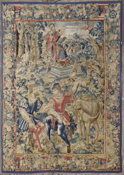 FLANDERS. Polychrome tapestry depicting the...