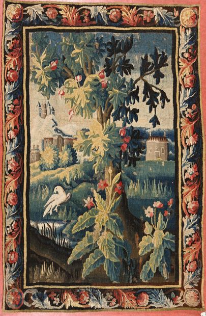 AUBUSSON.
Polychrome tapestry depicting a...