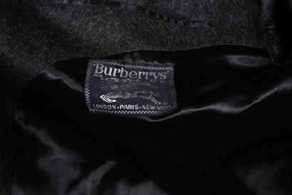 null BURBERRYS', 
Manteau en laine et alpaga anthracite, col, simple boutonnage sous...
