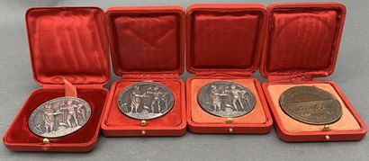 null [REGIONALISME] Lot de 7 médailles ou plaque en bronze patiné ou argent, comprenant...