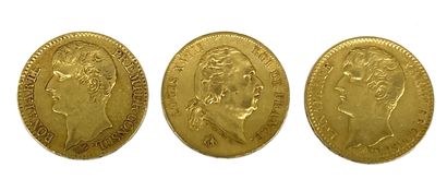 null Lot de 3 pièces de 40 francs or comprenant Bonaparte an XI, Bonaparte an XII...